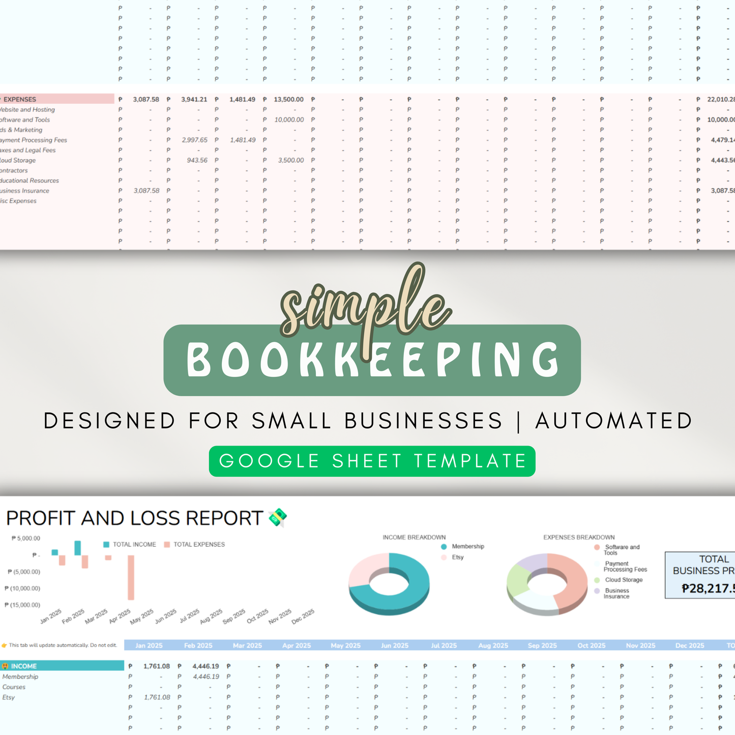 Simple Bookkeeping - For Small Businesses, Automated Profit & Loss, Dynamic Financial Tracking