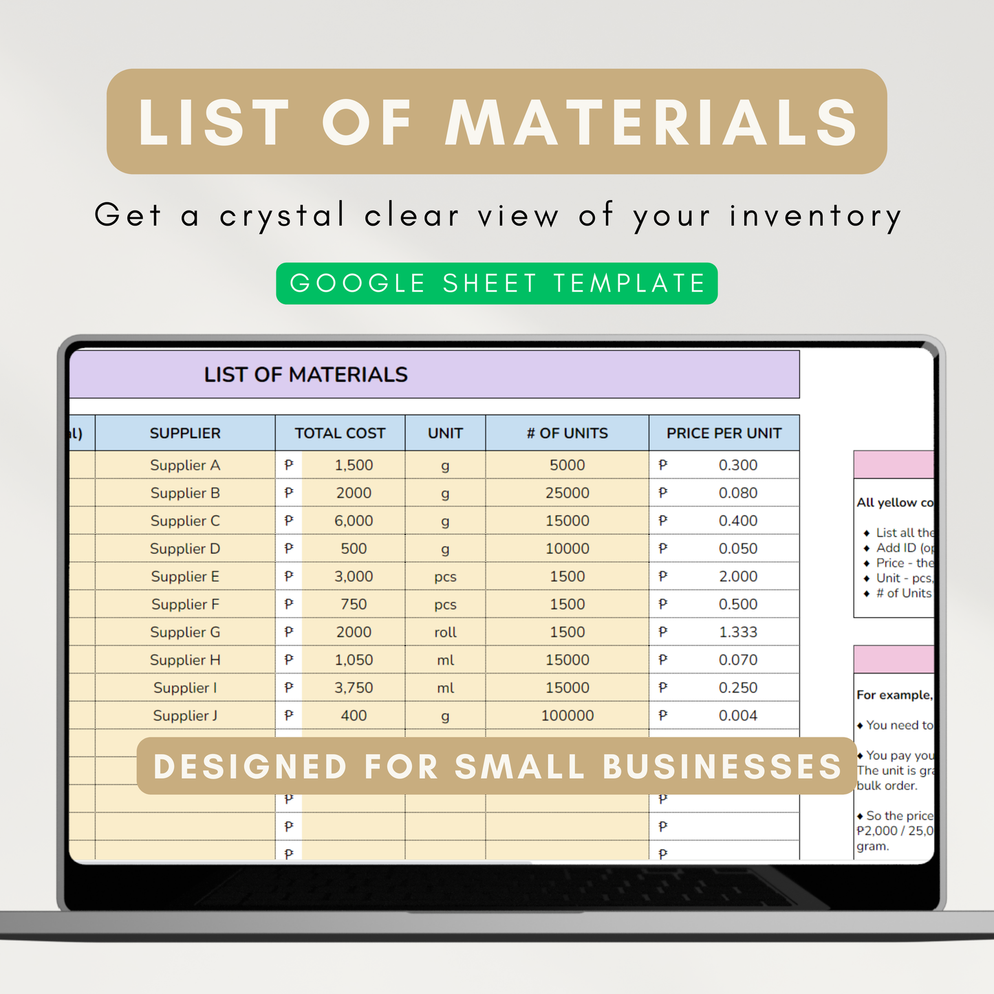 Simple Pricing Calculator | For Single Product & Multiple Products (Google Sheet Template)