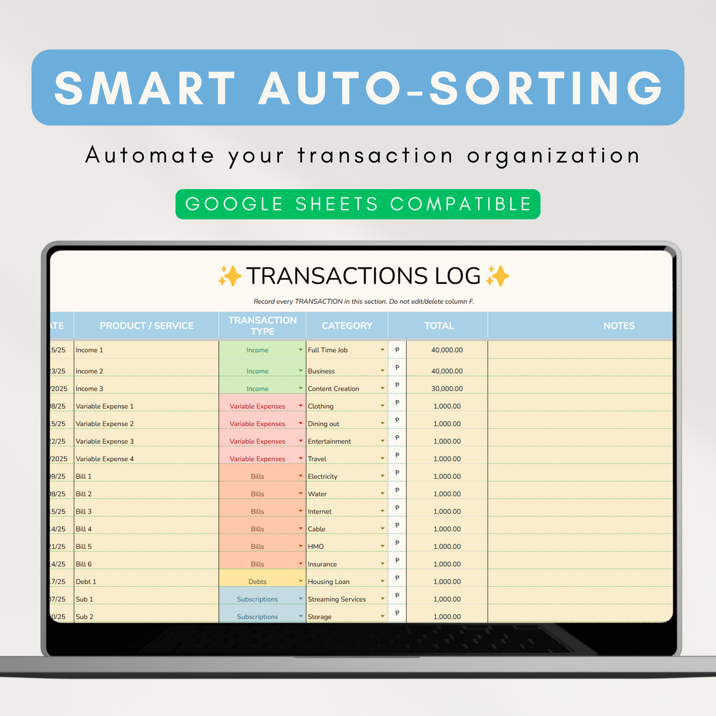 Smart Budget Planner Pro | 12-Month Auto-Sorting Budgeting System, 5-Year Overview w/ Visual Charts (Google Sheet Template)