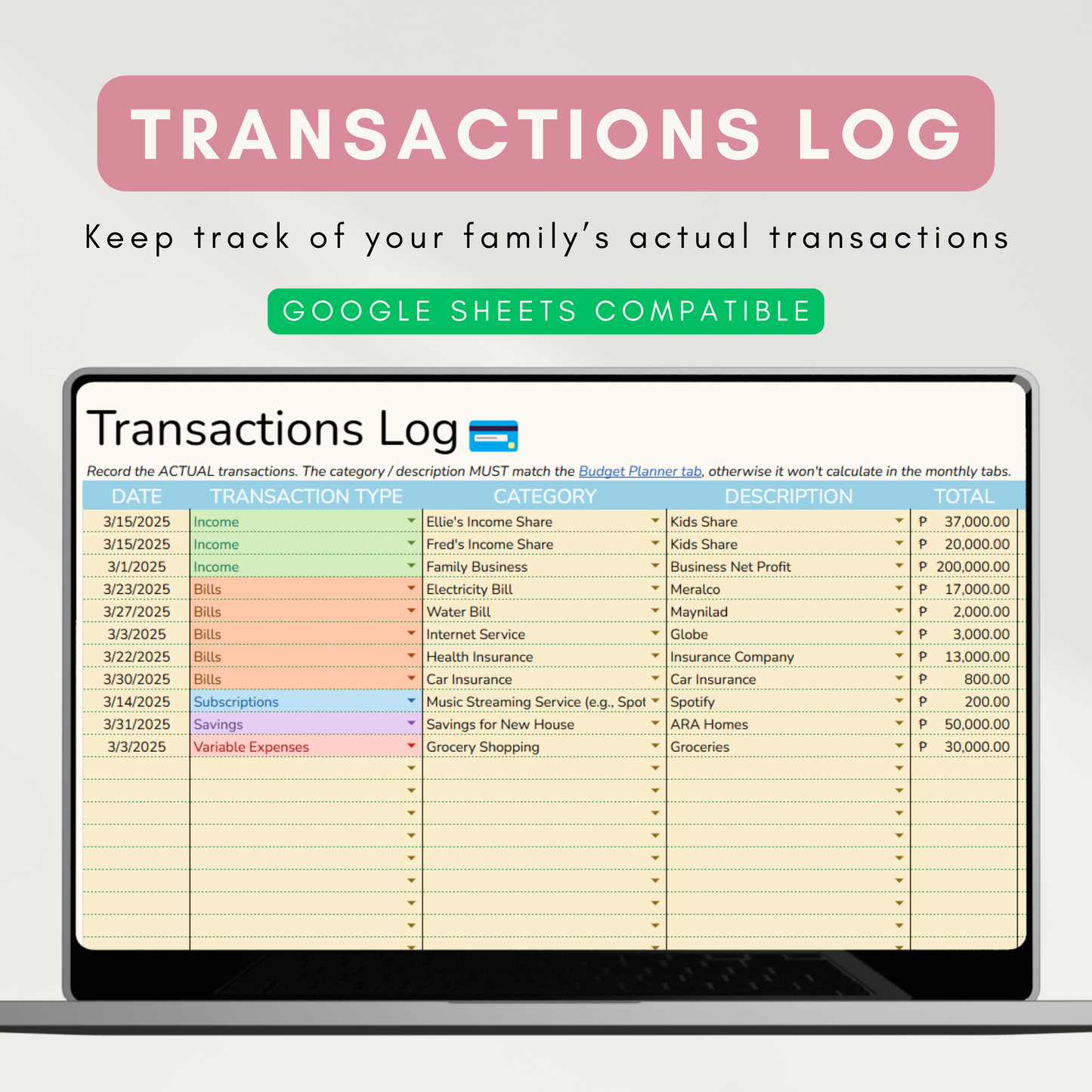 Couple & Family Budget Planner | Contribution Setup, 12-Month Automated Financial Planning (Google Sheet Template)