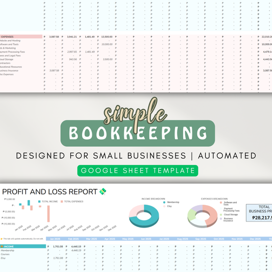 Simple Bookkeeping - For Small Businesses, Automated Profit & Loss, Dynamic Financial Tracking