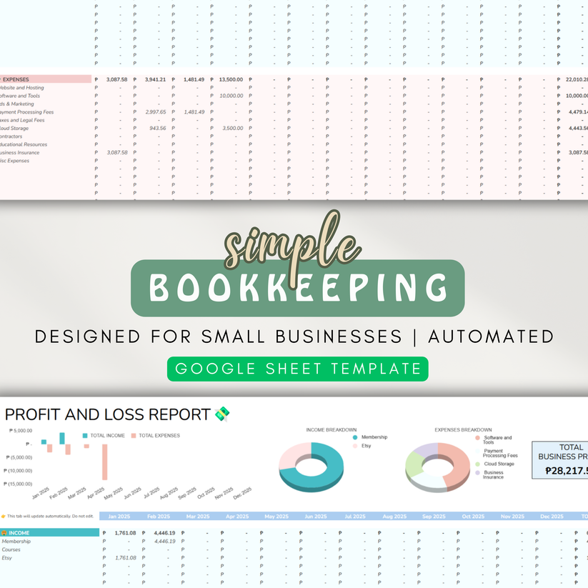 Simple Bookkeeping - For Small Businesses, Automated Profit & Loss, Dy ...