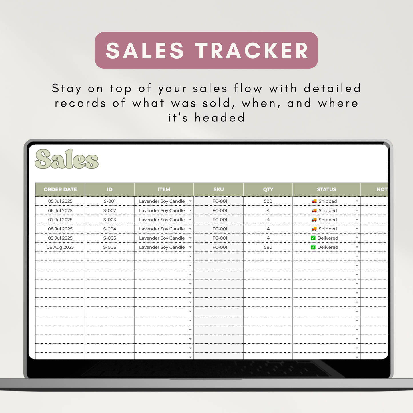 Inventory, Sales, and Manufacturing Tracker | All-in-One Stock Management, Sales Log, Supplier Tracker, and Production System (Google Sheet Template)
